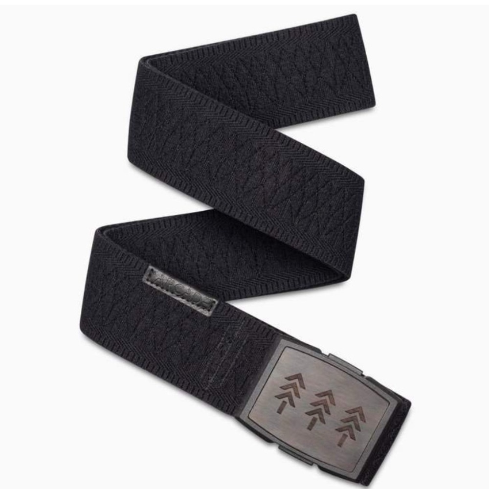 Arcade Black Textured Belt with Distinctive Buckle NWOT